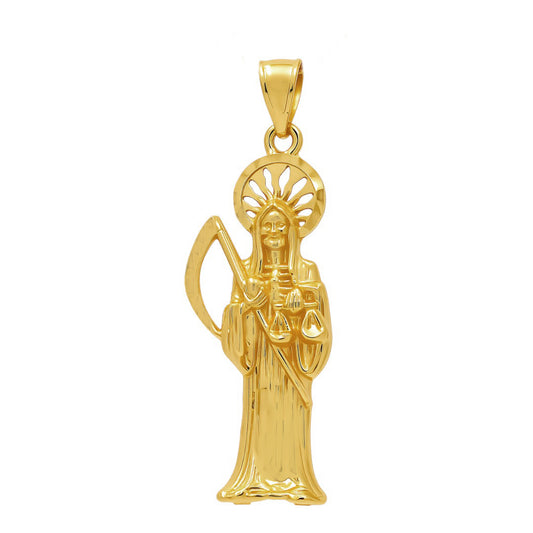 14K Yellow Gold Santa Muerte Pendant / Weight: 1.8 GR / COPD4SM