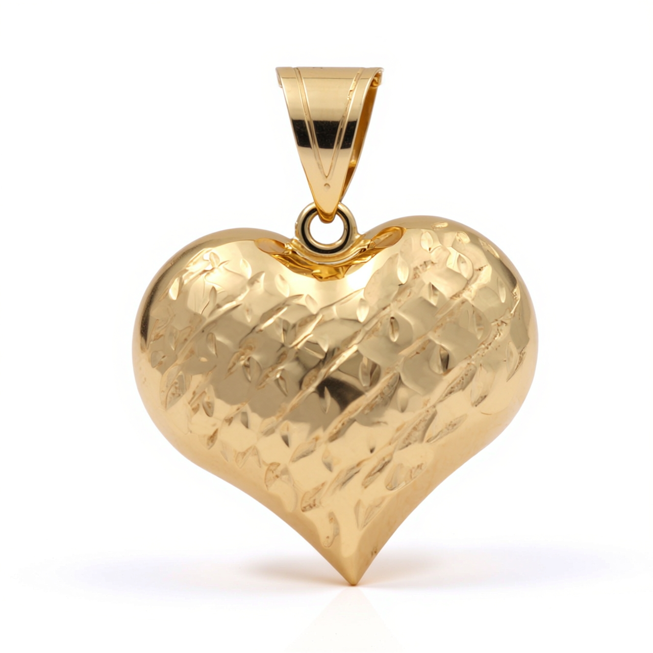 10K Yellow Gold Heart Pendant with Design / Weight: 3.8 GR / P20P-10