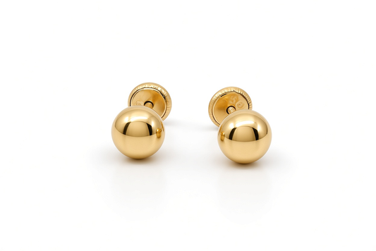 14K Yellow Gold Ball Stud Earrings / 6-B-6