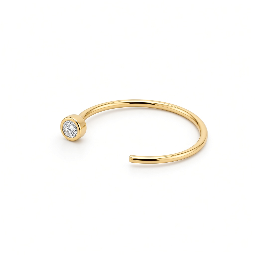14K Yellow Gold Fashion Nose Hoop Piercing / 6-387901KS