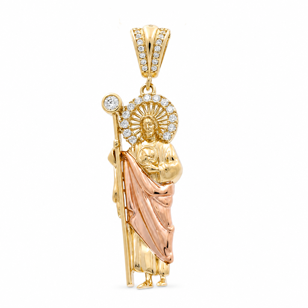 10K Yellow Gold San Judas Tadeo Pendant / Size: 40MM / Weight: 4.3gr / DQPDTT0SJ-1