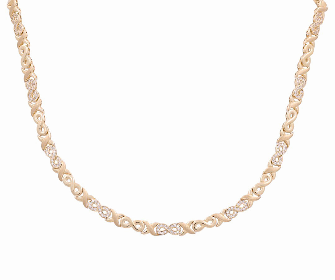 14K Yellow Gold Fashion Women's Necklace With Infinity Cz / Size: 18" / Weight: 19.3 GR / CONK4IF-1