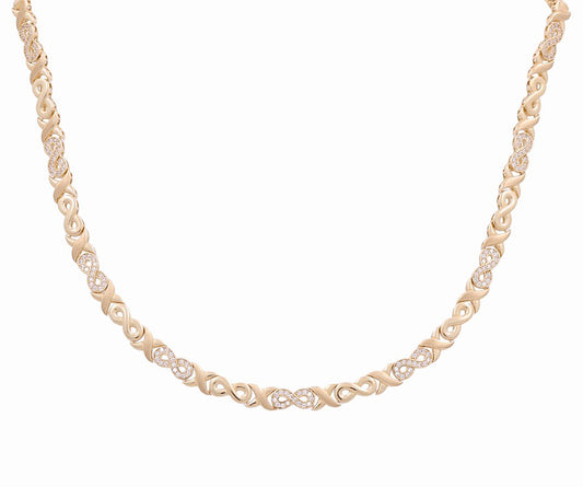 14K Yellow Gold Fashion Women's Necklace With Infinity Cz / Size: 18" / Weight: 19.3 GR / CONK4IF-1