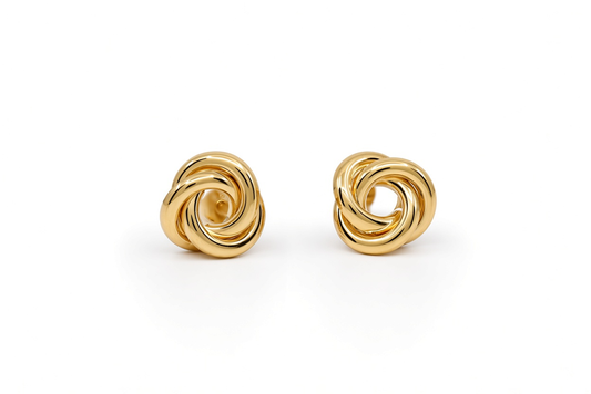 14K Yellow Gold Fashion Stud Earrings with Cz / 6-944901P