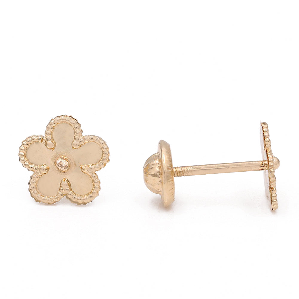 14k Yellow Gold Flower Stud Earrings / 6-509301P7