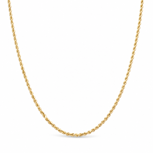 14K Yellow Gold Rope Link Chain / Size: 3mm 22" / Weight: 6.1GR