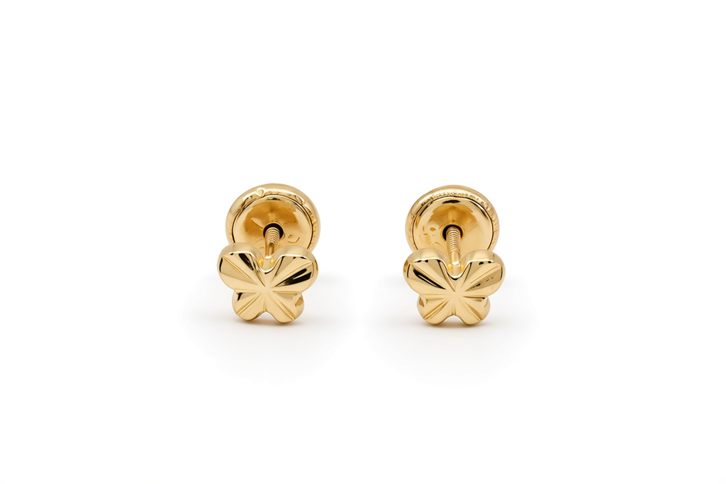 14K Yellow Gold Butterfly Stud Earrings / 6-A29901P5