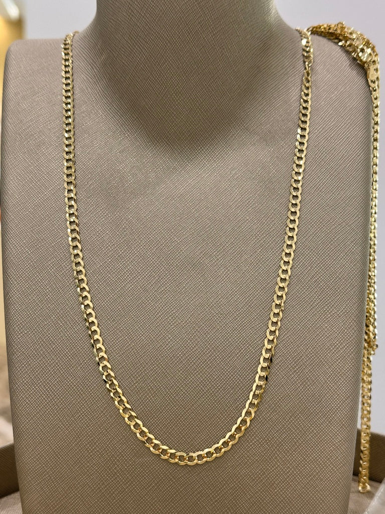 10K Yellow Gold Curb Chain / Size: 4.6mm 24" / Weight: 12.5GR / CCCH0CB4.6-24