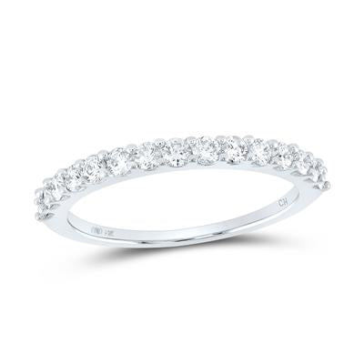 14K White Gold Woman's Wedding Band Ring / Size: sz7 / Stone: 1/2 CT Diamond / 092245
