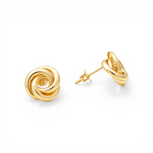 14K Yellow Gold Fashion Stud Earrings with Cz / 6-944901P