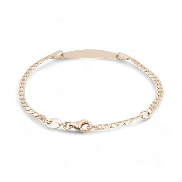 14K Yellow Gold BB Bracelet Flat Curb / Size 2mm x 6" / Weight 2.1 GR / ISBB4-6