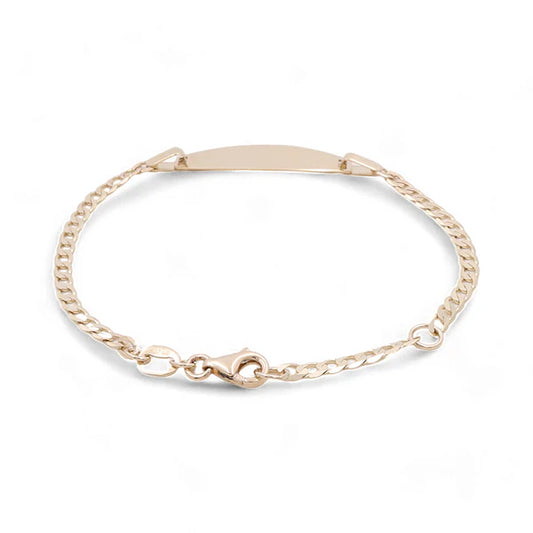 14K Yellow Gold BB Bracelet Flat Curb / Size 2mm x 6" / Weight 2.1 GR / ISBB4-6