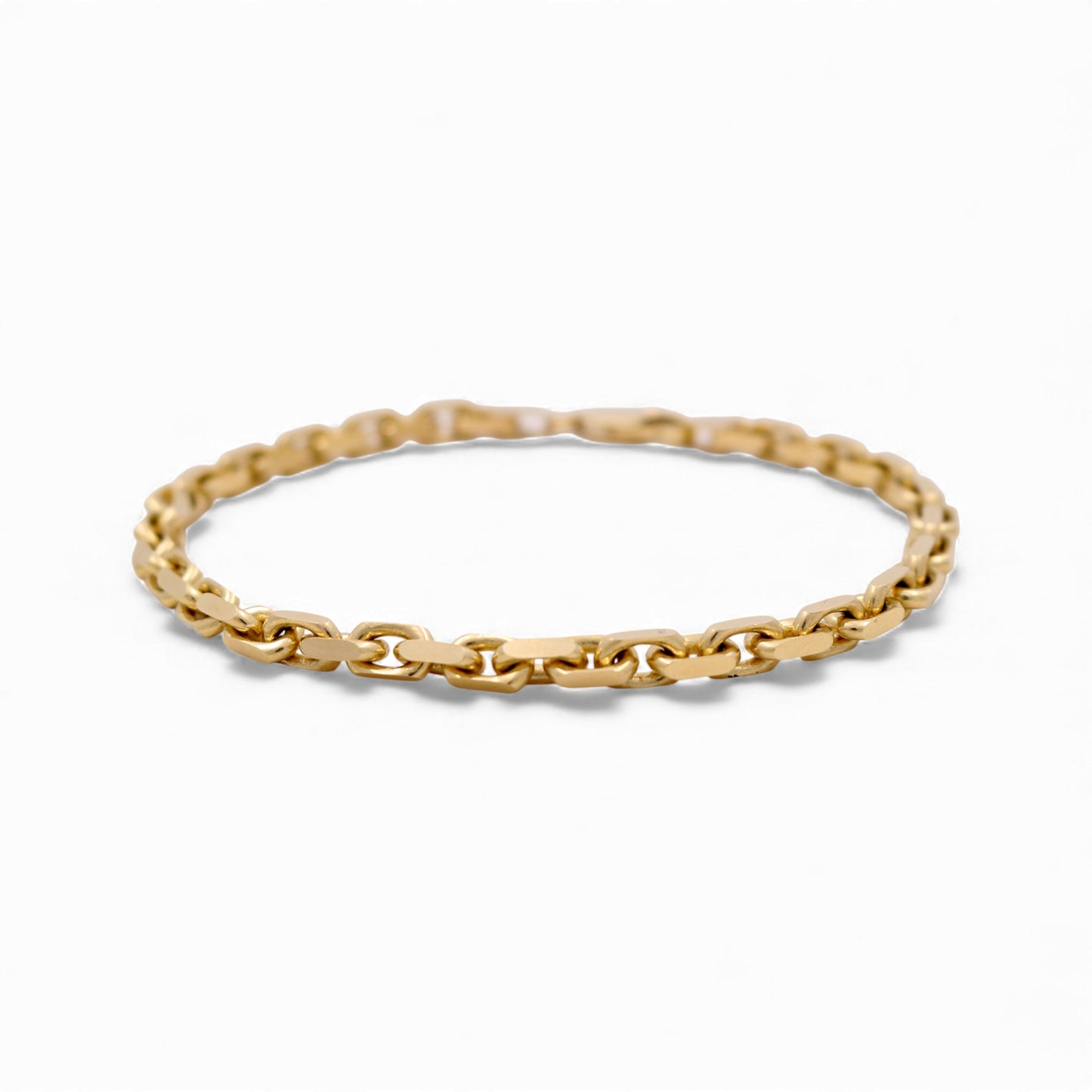 14K Yellow Gold Fashion Men's Bracelet / Size: 4mm 8" / Weight: 17.2 GR / CSMB4FS-10