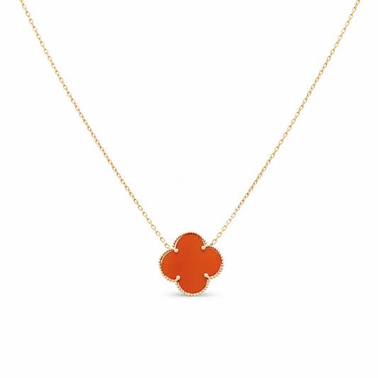 10K Yellow Gold One Red Clover Necklace / Size: 16” / Weight: 3.5 GR / BONK0CLV-6