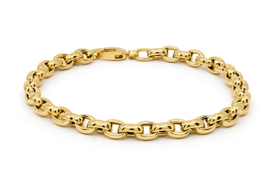 10K Yellow Gold Semisolid Italian Link Bracelet / Size: 7.5" / Weight: 5.5 GR / 180MR816BR