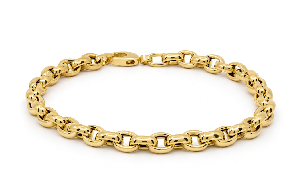 10K Yellow Gold Semisolid Italian Link Bracelet / Size: 7.5" / Weight: 5.3 GR / 180MR816BR