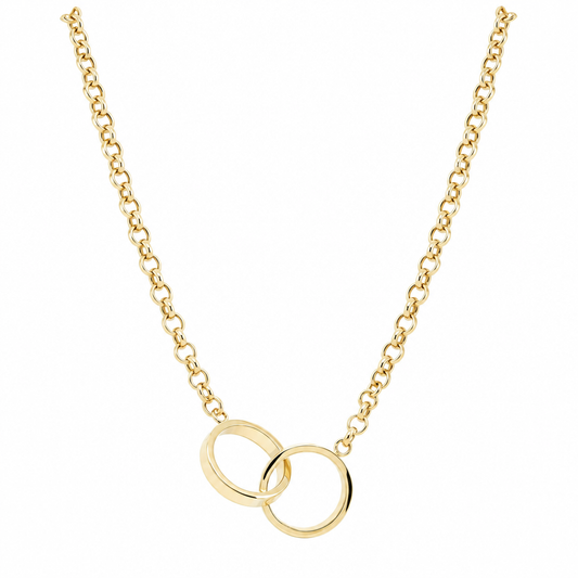 14K Yellow Gold Fashion CT Necklace with Rolo Link / Size: 19'' / Weight: 7.4 GR / DONK4CT-1