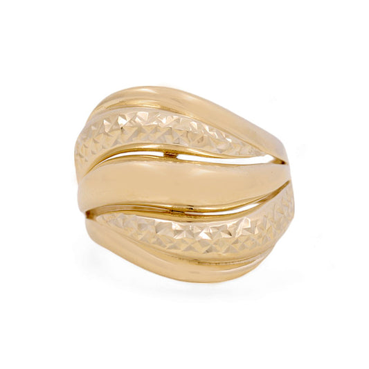 10K Yellow Gold Woman’s Diamond Cut Ring / Size: 6.5 / Weight: 4.0 GR / COWR0DC-2