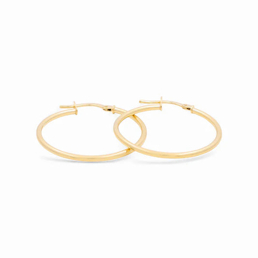 14k Yellow Gold Plane Earrings Hoops / Size: 2mm 50mm / Weight 4.5gr / COEH4PL2x50