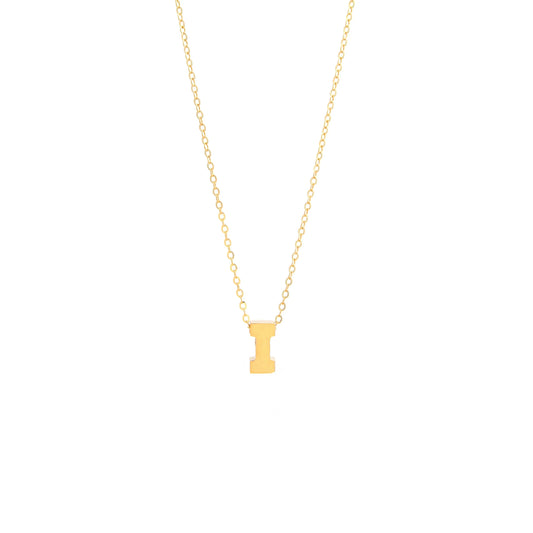 14K Yellow Gold Initial I Necklaces / Size: 18" / INIT.I
