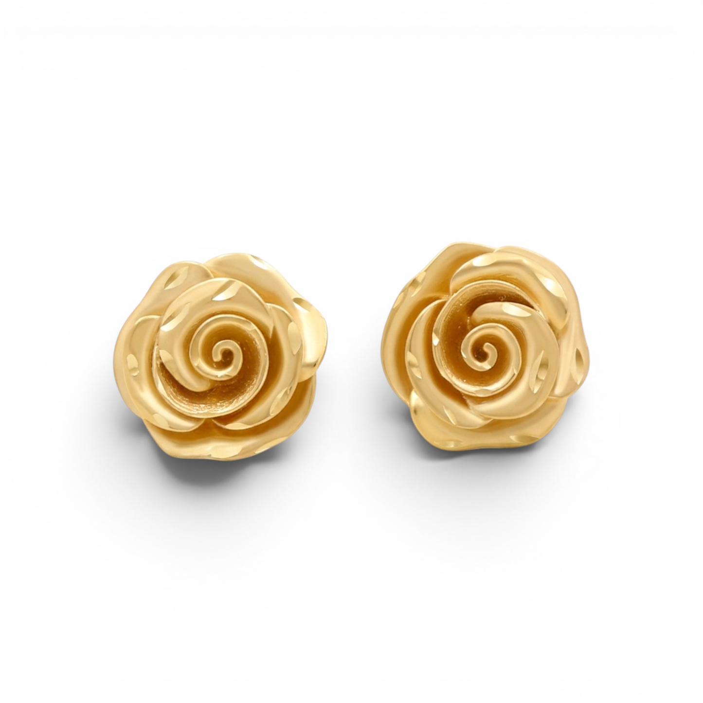 10K Yellow Gold Flower Stud Earrings / Weight: 2.8 GR / MGES0FL