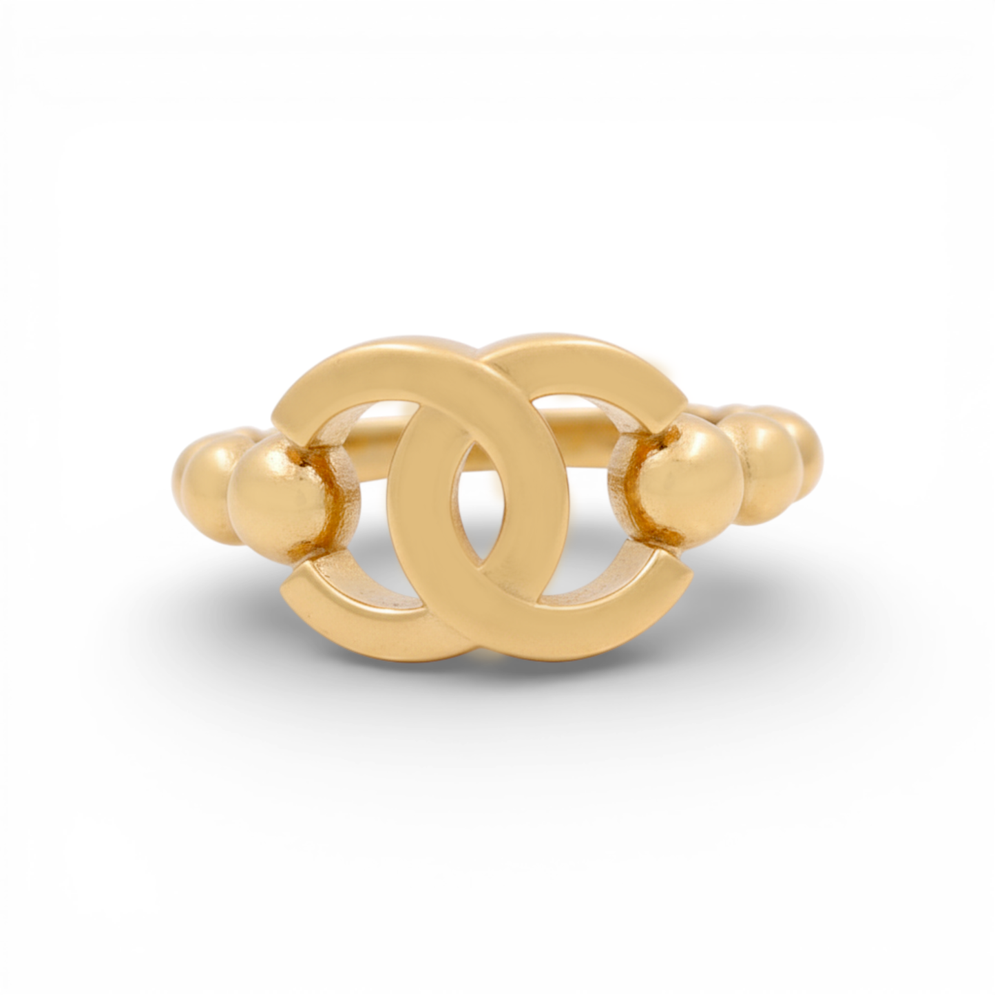 14K Yellow Gold Fashion CC Women's Ring / Size: 7.5 / Weight: 2.8 GR / Y23-135