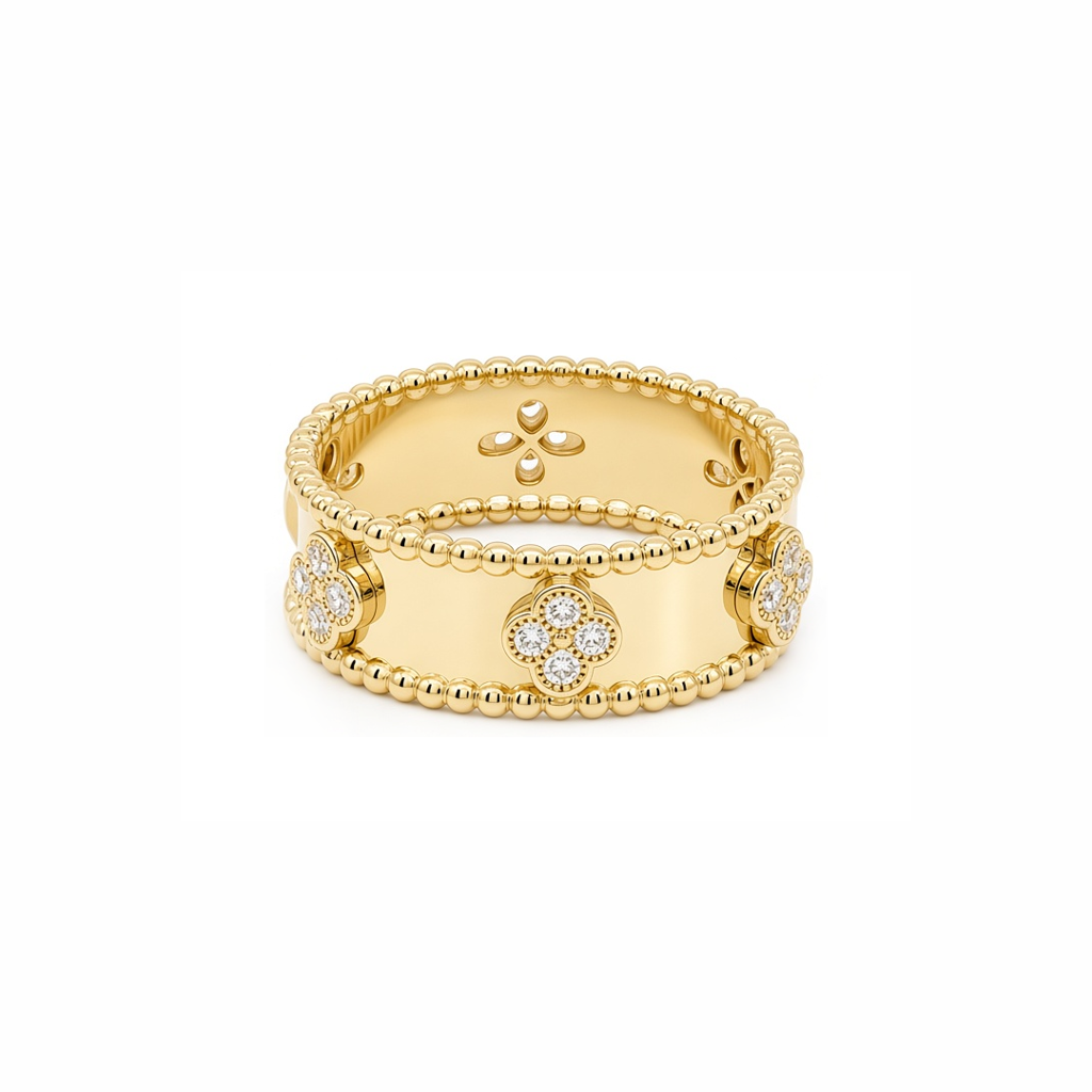 14K Yellow Gold Fashion Women's Ring with Cz / Size: 7 / Weight: 3.8 GR / P61R-20