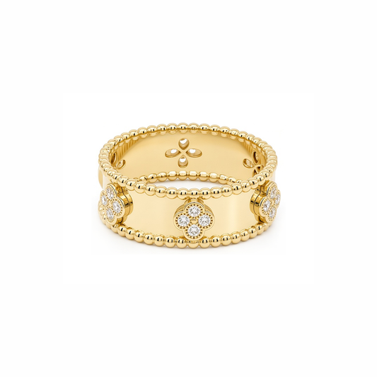 14K Yellow Gold Fashion Women's Ring with Cz / Size: 7 / Weight: 3.8 GR / P61R-20