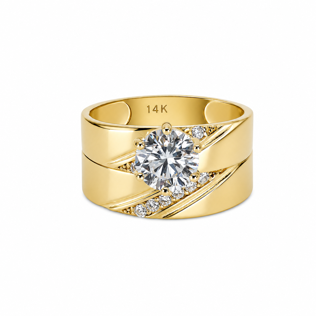 14K Yellow Gold Women’s Bridal Set / Stone: Cz / Size: 7.5 / Weight: 5.2 GR / KEEWR4BS-42