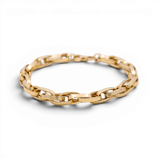 14K Yellow Gold Semisolid Fashion Women's Bracelet/ Size: 7" / Weight: 6.3 GR