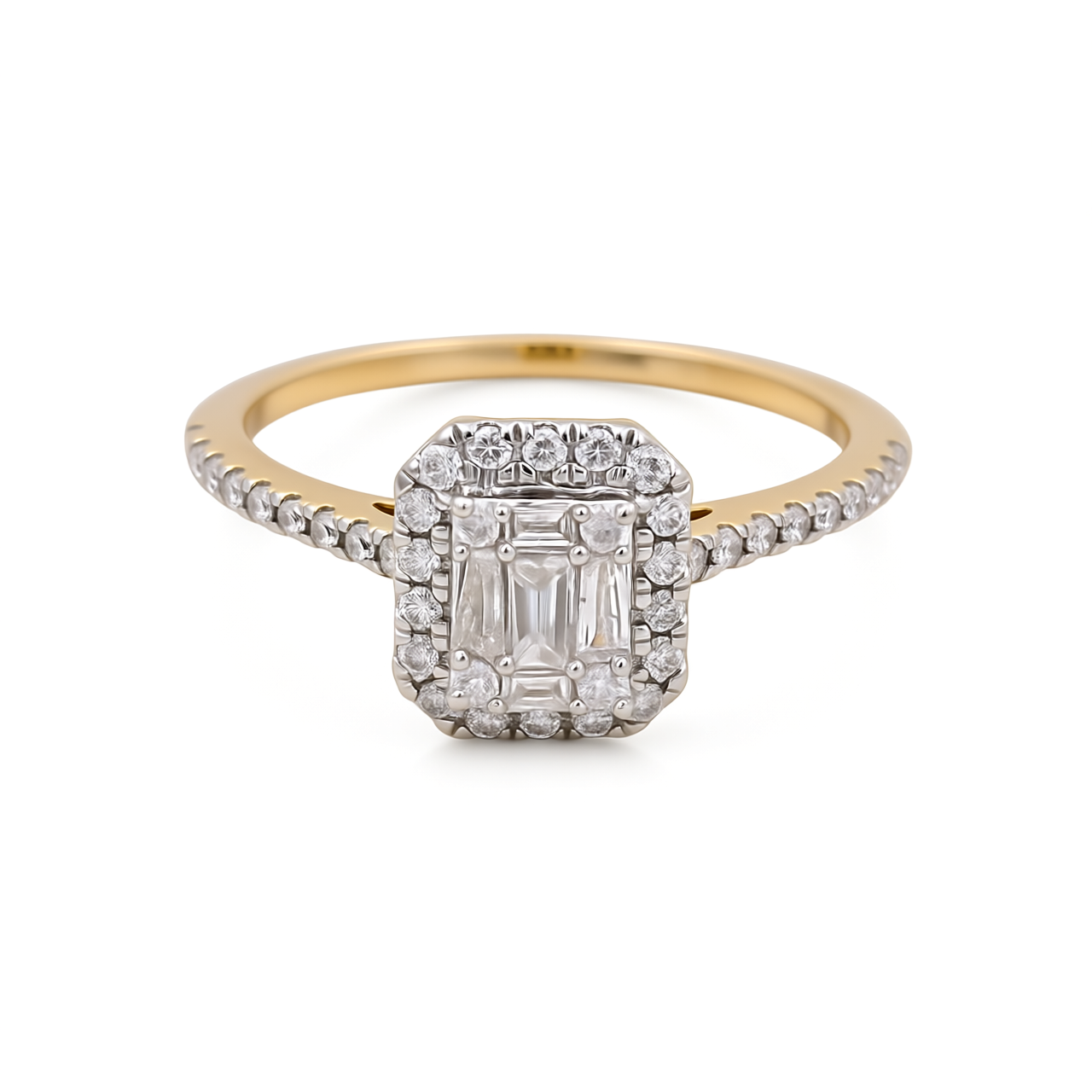 10K Yellow Gold Diamond Women's Engagement Ring / Stone: 0.50CT / Size: 7 / 352101Y