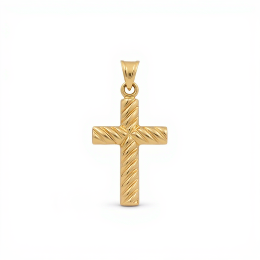 10K Yellow Gold Twist Cross Pendant / Weight: 1.2 GR / CQPD0CS-5