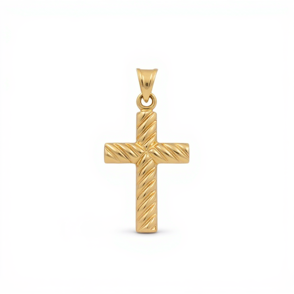 10K Yellow Gold Twist Cross Pendant / Weight: 1.1 GR / CQPD0CS-5