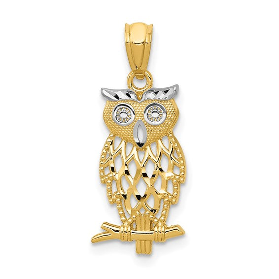 14K Yellow Gold Owl Pendant  / Weight: 0.7 GR / C3495