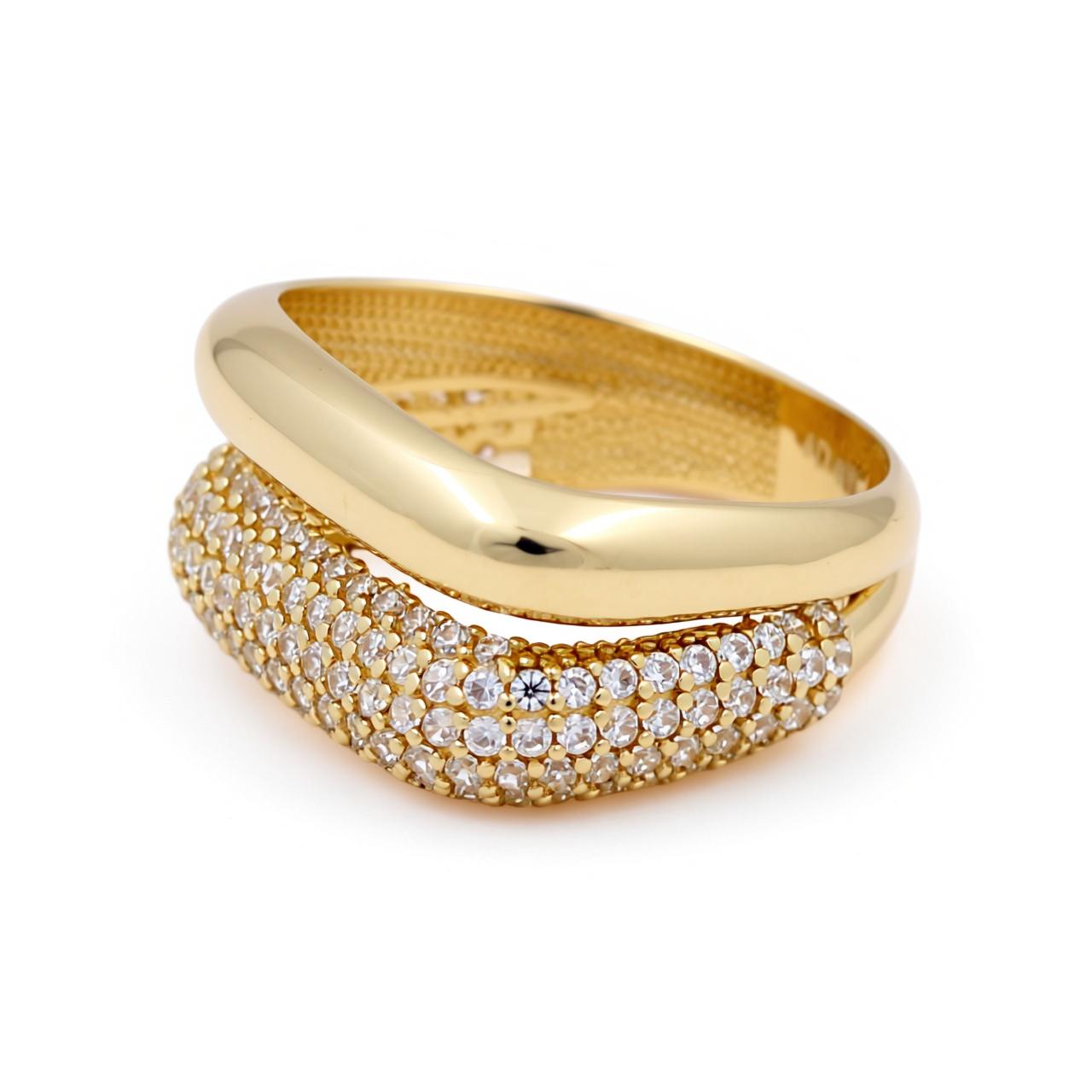 10K Yellow Gold Women's Fashion Ring with Cz / Size: 7.5 / Weight: 3.8 GR / P03R-3856