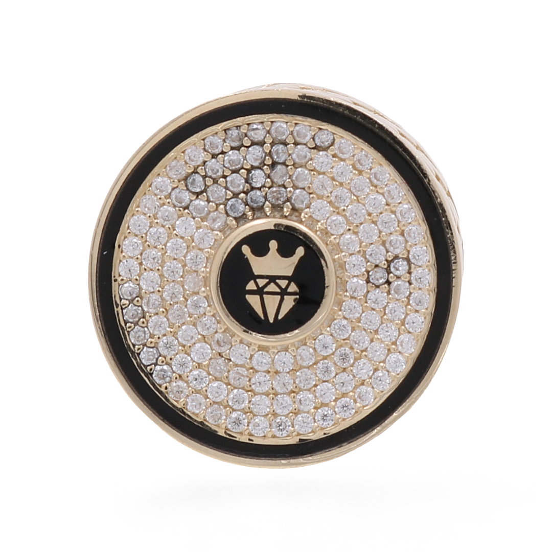 Anillo Mónaco para hombre en oro amarillo de 14 quilates / Circonita cúbica / Talla 8,5 / Peso: 7,3 gr / COMR4MON-7