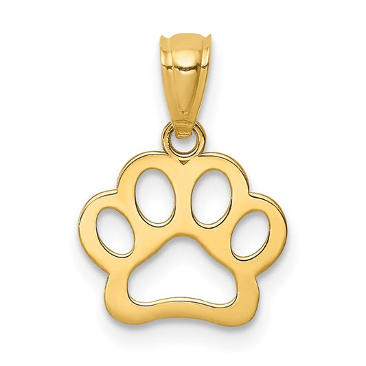 14K Yellow Gold Paw Print Pendan / C4614