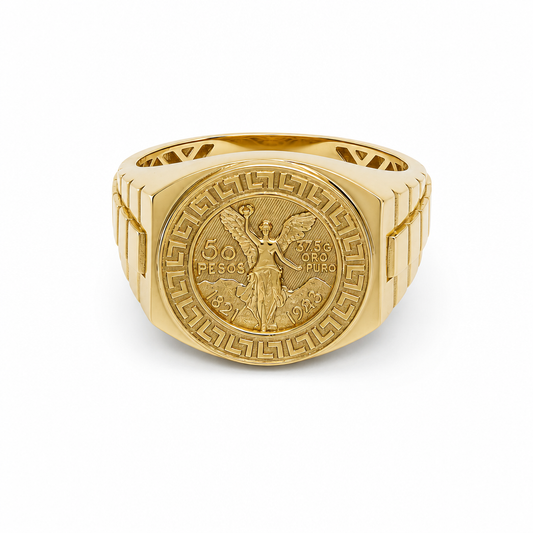 10K Yellow Gold Centenary Men’s Ring  / Size 10.5 / Weight: 4.6 GR / DQMR0CN-1