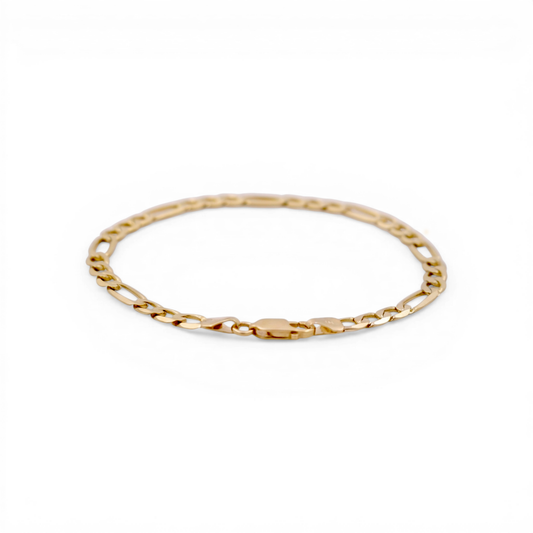 10K Yellow Gold Figaro Men's Bracelet / Size: 5.5mm 8.5" / Weight: 4.1 GR