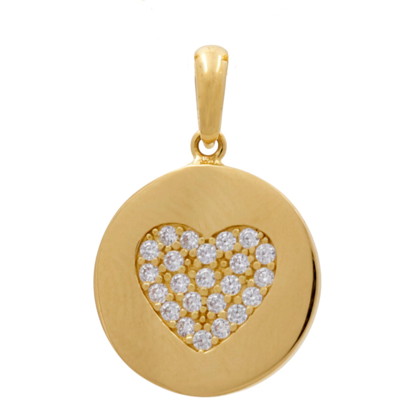 14K Yellow Gold Heart Pendant with Cz / Weight: 1 GR / P55P-39