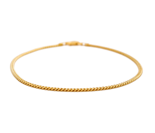 14K Yellow Gold Solid Cuban Link Bracelet / Size: 2mm 7.5" / Weight: 2.6 GR / CSWB4CL2-6.5
