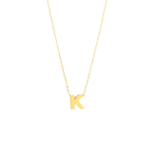 14K Yellow Gold Initial K Necklaces / Size: 18"