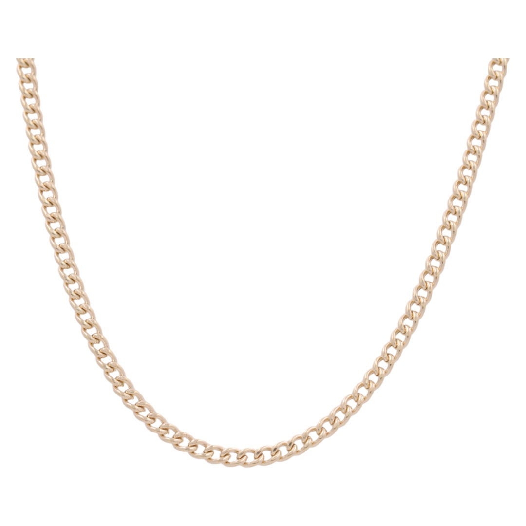 14K Yellow Gold Cuban Link Semisolid Chain / Size: 16" 2.5mm / Weight: 4.8gr / LCL4CL2.5-16