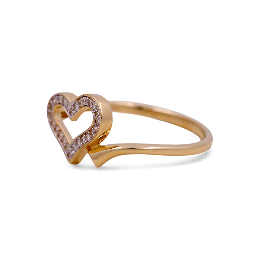 14K Yellow Gold Women’s Heart Ring / Stone: CZ / Size: 7 / Weight: 1.6GR / IEEWR4HR-1