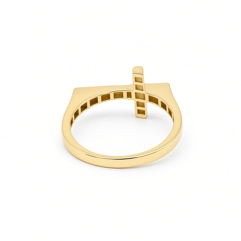 10K Yellow Gold Cross Women's Ring / Size: 7.5 / Weight: 1.5 GR / DOWR0CS