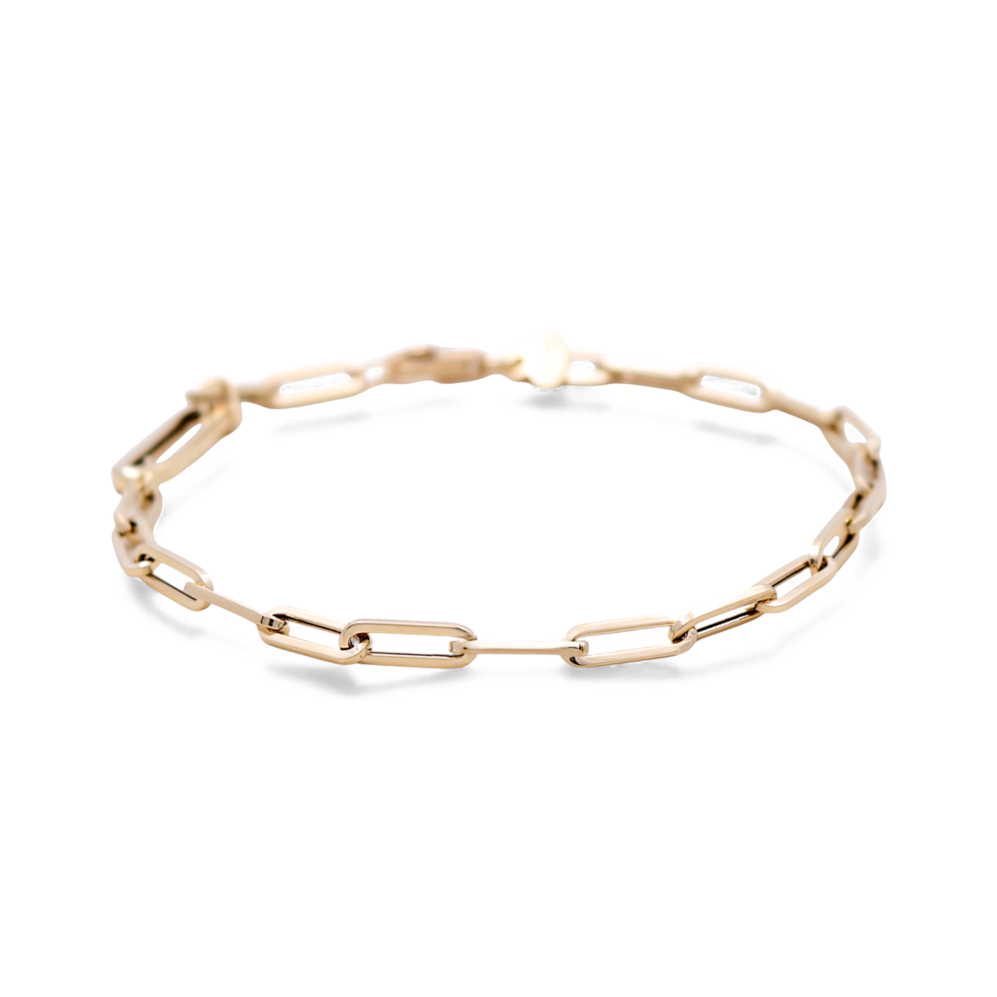 14K Yellow Gold Paper Clip Women's Bracelet / Size: 7 " / Weight: 1.9 GR / ICWB4PC