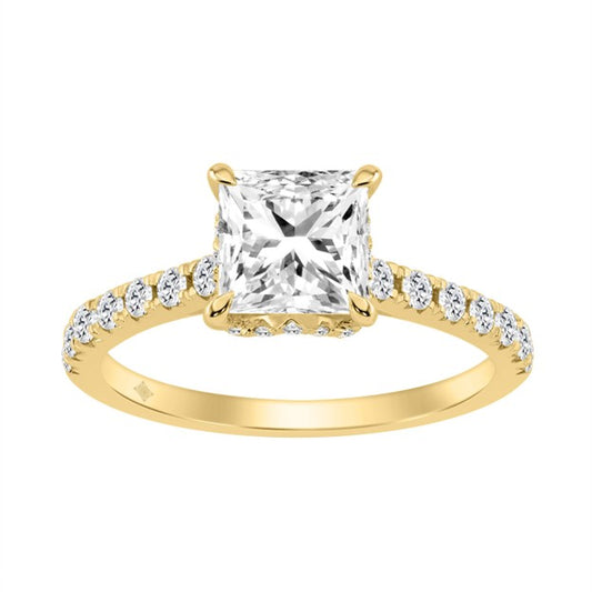 14K Yellow Gold Lab Diamond Woman's Engagement Ring / Size: 7 / Weight: