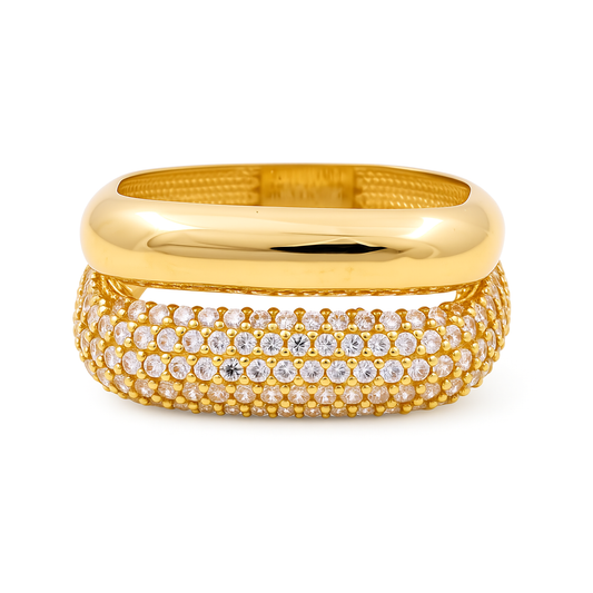 10K Yellow Gold Women's Fashion Ring with Cz / Size: 7.5 / Weight: 3.8 GR / P03R-3856