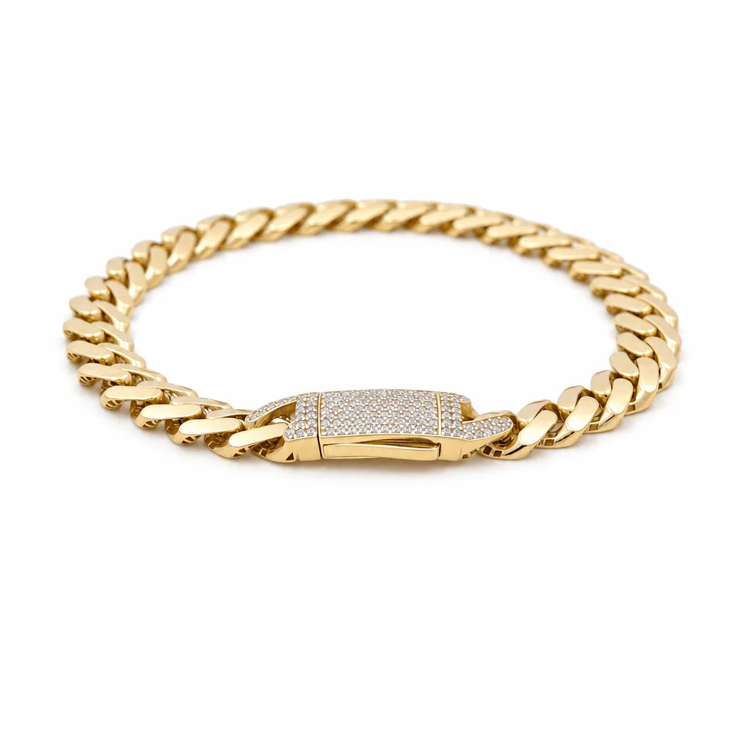 10K  Yellow Gold Monaco Bracelet / Size: 9mm-7.5'' / Weight: 8.5gr / HCAMB0MON9-7.5