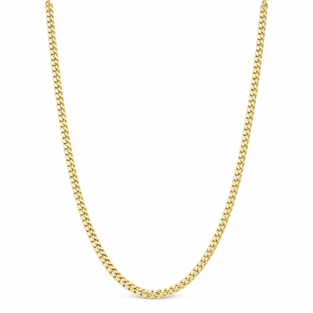 14K Yellow Gold Semisolid Cuban Link Chain / Size: 3mm 24" / Weight: 5.1 GR / HCEECH4CL3-24